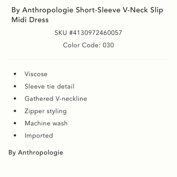 Anthropologie Multicolor short sleeve V neck Floral Slip Midi Dress - Picture 4 of 5